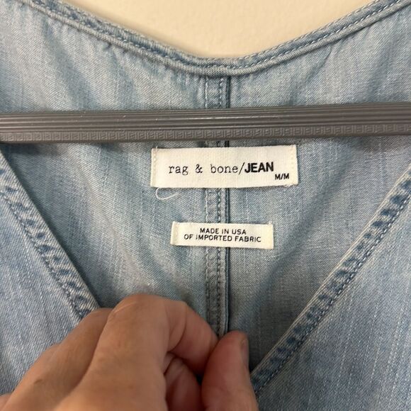 Rag & Bone Chambray Raw Hem Denim Tank Top - Picture 2 of 6